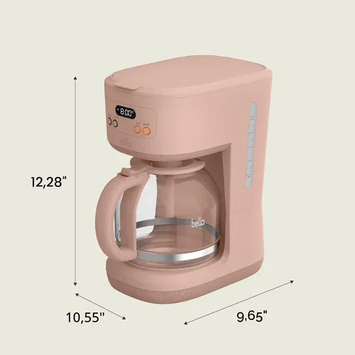 Vista 8 de bella Cafetera programable de 12 tazas, accesorios reutilizables aptos para lavavajillas, pantalla LCD de fácil uso, apagado automático, 900 vatios