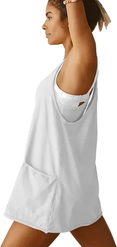Vista 5 de Vestido atlético para mujer con pantalones cortos incorporados, mini vestido de entrenamiento deportivo para golf, verano 2024
