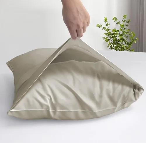Vista 3 de LINENWALAS Juego de 2 fundas de almohada estándar de 100 % algodón percal, juego de 2 fundas de almohada de algodón de alta calidad frescas