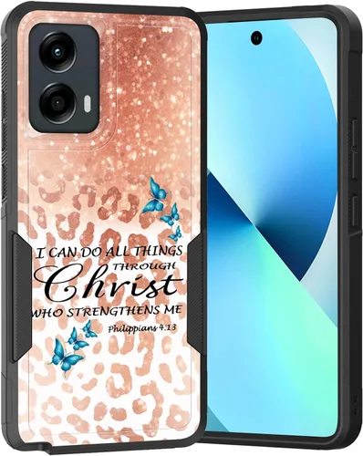 Vista 149 de para Moto G Play 4G 2024, funda de dos capas híbrida resistente y a prueba de golpes, PC duro + silicona suave protectora para Motorola Moto G Play