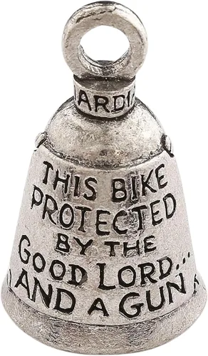 Vista 17 de Guardian Bell Campana patriótica de buena suerte con llavero y bolsa de regalo de terciopelo negro Campana de motocicleta Peltre sin plomo