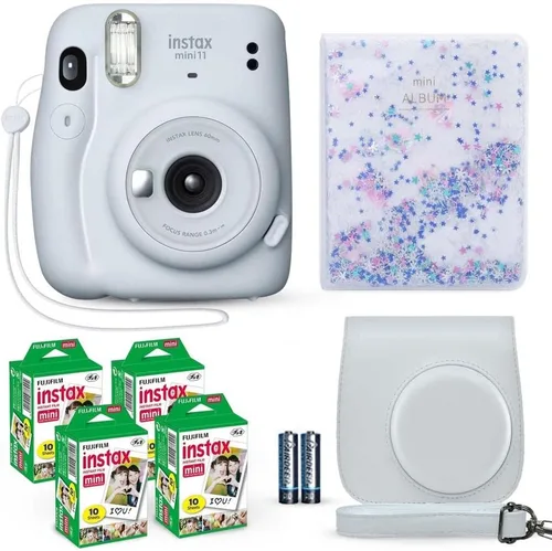 Vista 6 de Cámara instantánea Fujifilm Instax Mini 11 gris carbón + paquete de película Fuji (40 hojas) + paquete de accesorios para obturador, incl. estuche