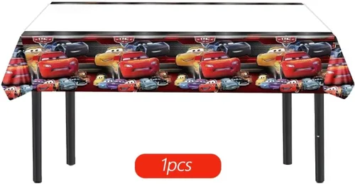 Vista 6 de 52 piezas de suministros para fiesta de cumpleaños de autos, juego de decoración de fiesta incluye cartel, telón de fondo, globos, remolinos