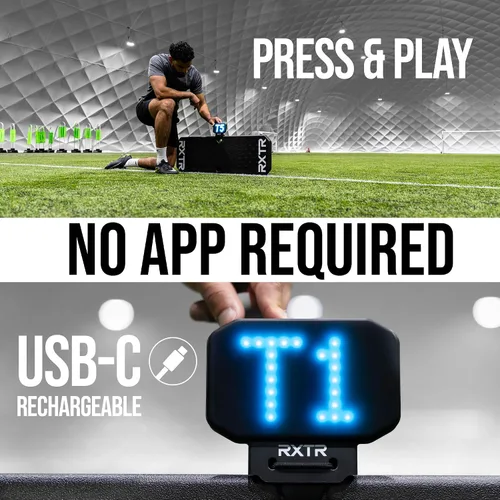 Vista 6 de RXTR PRO - Sistema de entrenamiento de fútbol entrenador: luz de reacción inteligente y tablero de rebote de fútbol con puntuación en tiempo real