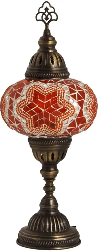Vista 6 de Lámpara turca de mesa de mosaico para el hogar, lámpara marroquí turca con base de bronce, lámpara de noche Tiffany hecha a mano Lámpara de noche