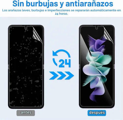 Vista 6 de Paquete de 2 protectores de pantalla para Galaxy Z Flip 4, protector de pantalla de película de hidrogel para Samsung Galaxy Z Flip 4, protector