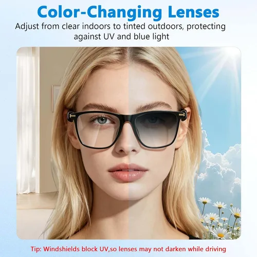 Vista 5 de Gafas Inteligentes de Traducción Ai con ChatGPT, Gafas Bluetooth con Traducción de 164+ Idiomas, Gafas Traductoras con Lentes de Cambio