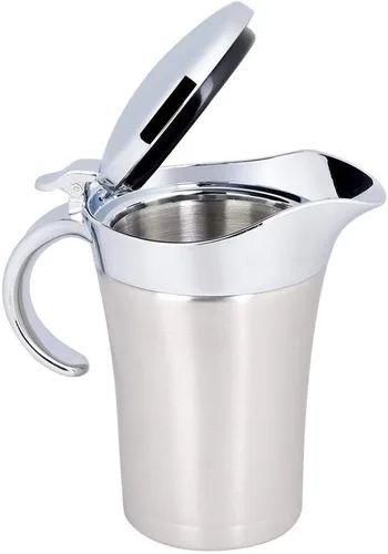 Vista 8 de Olla térmica de acero inoxidable 304 de 15.2 fl oz/25.4 fl oz, olla de salsa aislada de doble pared con tapa, cubeta para servir con boquilla