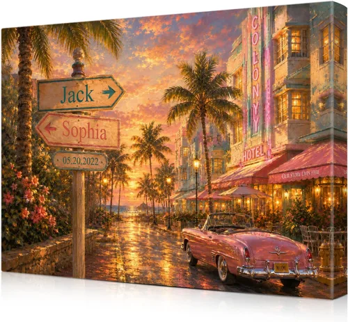 Vista 146 de IPIC - Personalized Framed Canvas with Custom Street Sign in Boston Personalized Street Signs with Names, Custom Canvas Print, Boston Sunset