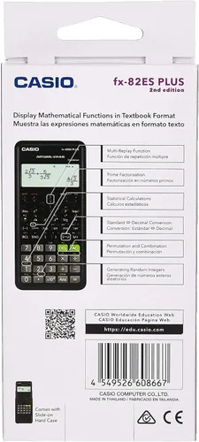 Vista 3 de Casio Fx-82es Fx82es Plus BK Display calculadora científica cálculos con funciones de 252