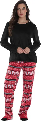 Vista 2 de Just Love - Conjunto de pijama ultrasuave para mujer, camiseta, pantalón deportivo y calcetines a juego