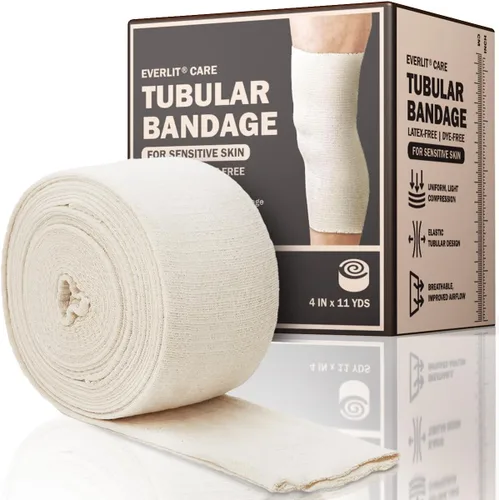 Vista 13 de EVERLIT Vendaje tubular elástico de mezcla de algodón 560D, sin látex, extra grueso transpirable para muñeca, mano, compresión moderada a alta