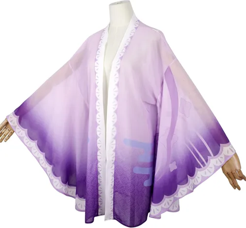 Vista 3 de Shinobu Tanjiro Nezuko Robe Cloak Anime Beach Coverup Cosplay Cardigan Swimsuit Kimono Costume Women's Chiffon