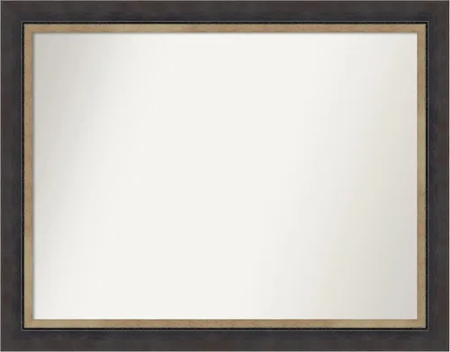 Vista 123 de Amanti Art Espejo personalizado, espejo de baño negro Astor, espejo de pared o espejo de tocador de baño sobre el fregadero (25 x 25 pulgadas)