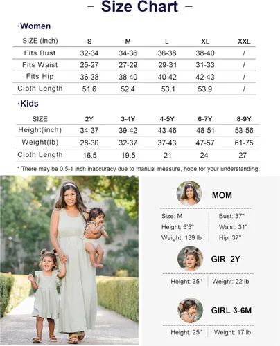 Vista 7 de IFFEI Mommy and Me - Vestido largo a juego sin mangas con diadema para madre e hija