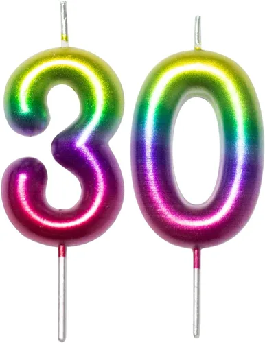 Vista 312 de DERVENTA Vela con números de 2.36 pulgadas, decoración perfecta para cumpleaños, brunch, postre, pastel, 1 pieza (número 0 rosa)