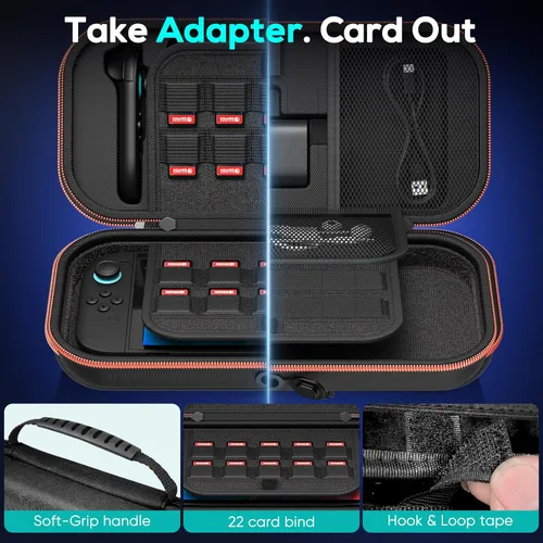 Vista 3 de Auarte Charge inside Carrying Case for Nintendo Switch 2 2025 Switch OLED Switch with Adapter and for Joy Cons Storage, Travel Case for Switch 2