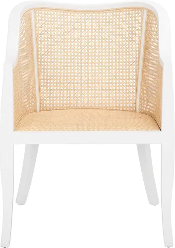Vista 9 de SAFAVIEH Home Collection - Silla de comedor Maika de madera maciza negra y ratán de caña, totalmente montada (DCH9500C)