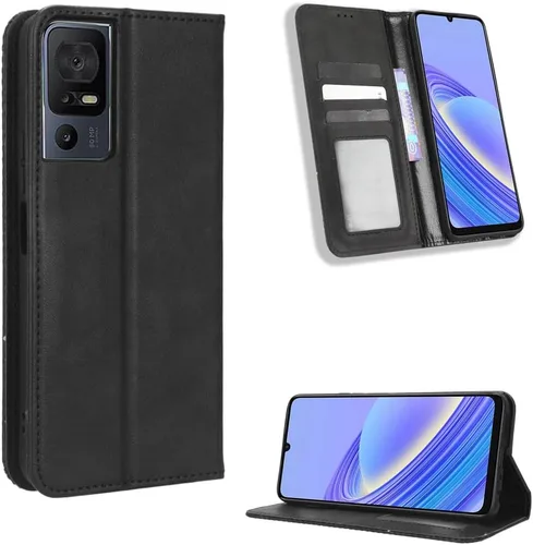 Vista 76 de Funda para BLU Bold N2, funda de piel sintética para BLU Bold N2, funda para BLU Bold N2 5G N0050UU Funda de piel sintética negra Negro