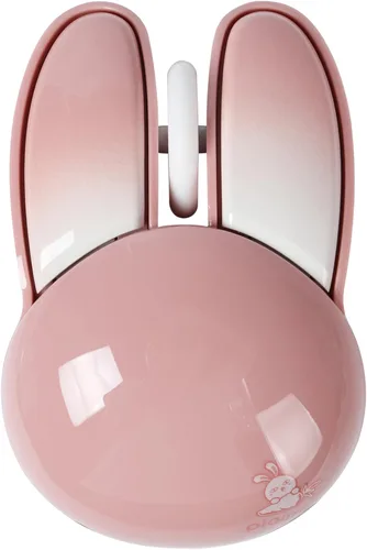 Vista 13 de Ratón inalámbrico Bluetooth lindo conejito de doble modo ratón portátil pequeño 2.4G ratón óptico con receptor USB silencioso azul Kawaii conejo