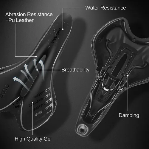 Vista 3 de OUXI Asiento de Bicicleta Cómodo Sillín de Bicicleta de Gel Cómodo de Repuesto Suave Acolchado con Absorción de Impactos Impermeable para MTB