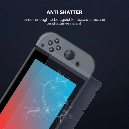 Vista 5 de SEVENTHGO Paquete de 2 protectores de pantalla de vidrio para Nintendo Switch, protectores de pantalla de vidrio templado para Switch, protector