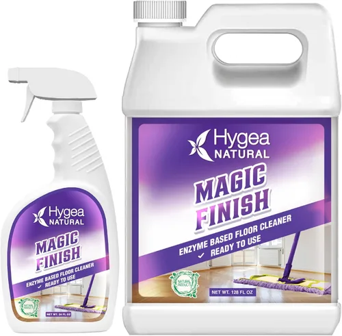 Vista 9 de Hygea Natural Magic Finish - Limpiador de suelos a base de enzimas sin químicos, sin enjuague, fórmula biodegradable, elimina la acumulación