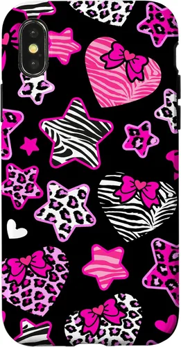 Vista 5 de Funda Bimbo Y2K para iPhone 16 McBling Estética Corazón Estrella Leopardo Zebra Rosa Y2K