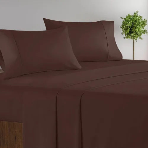 Vista 10 de Juego de ropa de cama de 4 piezas de 800 hilos, 100% algodón, tamaño individual, color negro, sábana bajera ajustable de algodón de fibra larga, se