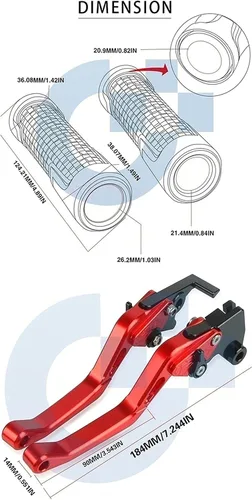 Vista 2 de Para Yamaha XTZ125 XTZ 125 2014 2015 Accesorios de carreras de motocicletas CNC freno embrague palancas manillar agarre mango mano Grips (Color : 1)