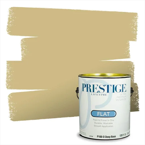 Vista 85 de PRESTIGE Pinturas de pintura exterior e imprimación en uno, 1 galón, plano, combinación comparable de Benjamin Moore* Manzanilla*