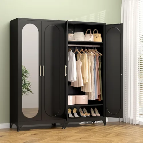 Vista 11 de Polup Armario de Pared de Metal, Gabinete Superior para Guardarropa, Pequeño Gabinete de Almacenamiento Superior para Dormitorio, Sala de Estar