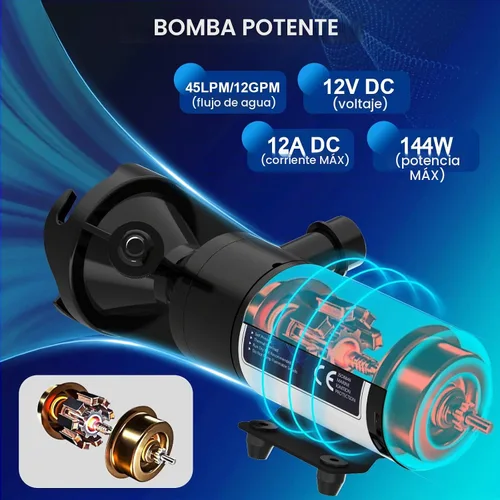 Vista 7 de Bomba maceradora de RV, bomba de alcantarillado de aguas residuales autocebante de 12V 12GPM