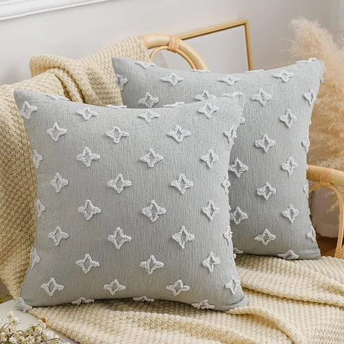 Vista 14 de vctops Juego de 2 fundas de cojín decorativas de algodón estilo bohemio copetudo, súper suaves y cómodas para sofá, cama, automóvil