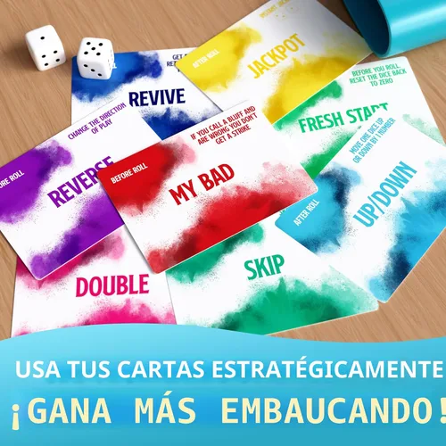 Vista 6 de Bamboozled - Un juego de dados y cartas de faroleo divertidísimo. Juego de fiesta familiar para niños, adolescentes y adultos. Rápido y fácil