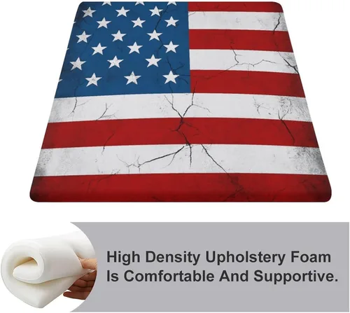 Vista 3 de Cojín cuadrado de espuma viscoelástica para el embarazo, soporte para grietas de la bandera de Estados Unidos, almohada ergonómica para silla