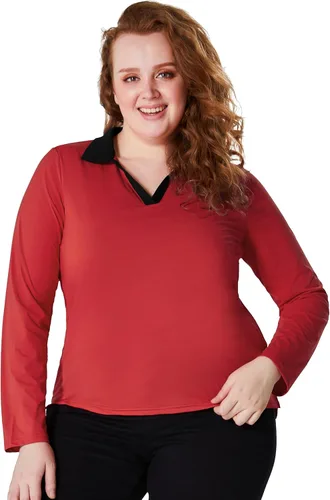 Vista 6 de JACK SMITH Polo de golf de manga larga para mujer, cuello en V, atlético, para tenis, absorbe la humedad