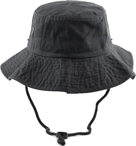 Vista 7 de The Hat Depot - Sombrero de safari, de algodón lavado a la piedra, de ala ancha, plegable, doble cara y sombrero de pesca