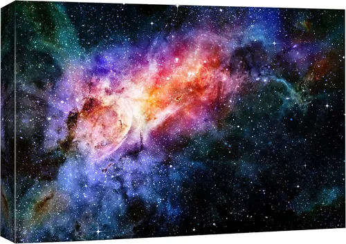 Vista 30 de SIGNFORD - Cuadro en lienzo para pared, silueta de bosque con estrellas azul marino y verde azulado, naturaleza, fotografía, realismo, decoración