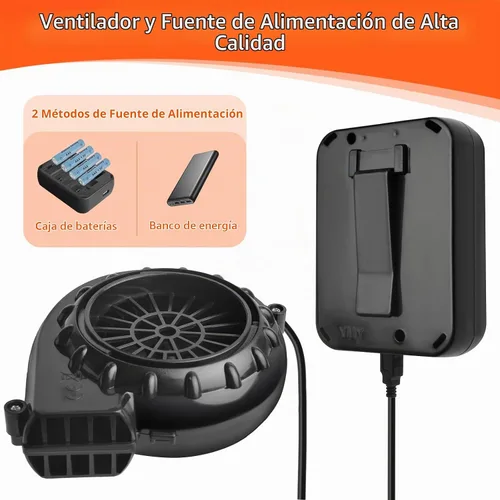 Vista 2 de Reemplazo de ventilador inflable para disfraz, mini ventilador de dinosaurio para disfraz inflable Negro