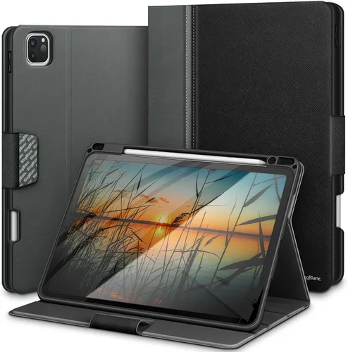 Vista 10 de KingBlanc Funda para iPad Pro de 11 pulgadas de 4ª/3ª/2ª/2ª/1ª generación (2022/2021/2020/2018) con soporte para lápices, cuero sintético, función