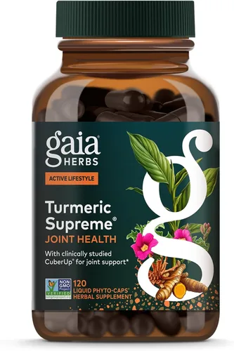 Vista 10 de Gaia Herbs Turmeric Supreme Joint Health - Suplemento de apoyo articular con pepino, quercetina, pimienta negra, raíz de jengibre, curcuminoides