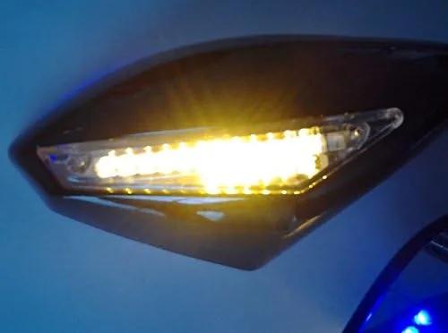 Vista 6 de HONGK - Espejo LED azul compatible con Yamaha Fzr Yzf Fz1 Fazer Fjr1300 Ninja Zx10R Zx-12R Er-6F [B01BN0L0SG]