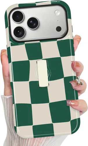 Vista 106 de KANGHAR Compatible con iPhone 17 Pro Case Spot Pattern - Negro Mancha rosada negra