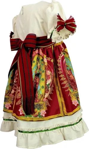 Vista 4 de Vestido de Bebé Niña Pequeña Virgen de Guadalupe Guadalupana Algodón Hecho a Mano Tradicional