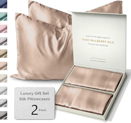 Vista 6 de FUNDA DE ALMOHADA DE SEDA DE MORERA 100% SUNDAYSILKS™, Fundas de almohada de seda para cabello y piel, Superior a la funda de almohada de satén