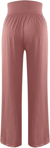 Vista 4 de SMIDOW Pantalones de yoga de pierna ancha para mujer con bolsillos, casuales, holgados, de cintura alta, pantalones de entrenamiento cómodos