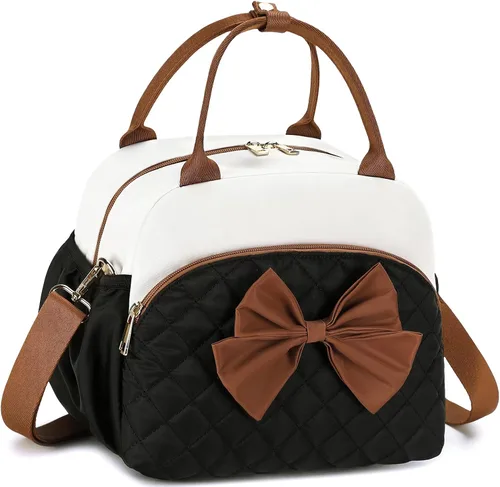Vista 14 de LEDAOU Lonchera para Mujeres, Bolsa de Almuerzo Acolchada con Relleno Puffer, con Correa Ajustable, Aislada, Reutilizable, para el Trabajo, Escuela