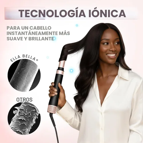 Vista 5 de ELLA BELLA® Estilizador profesional de aire caliente 6 en 1 • Potente juego de secador de pelo y alisador • Estilo sin daños por calor • Secado