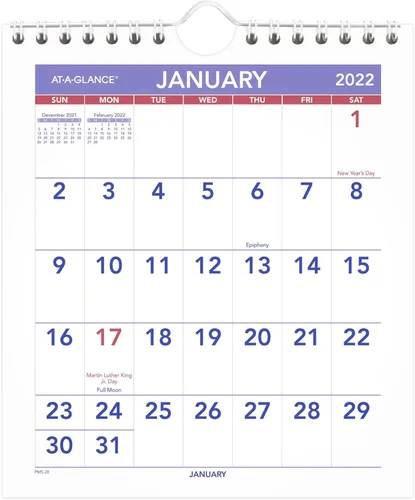 Vista 7 de Calendario AT-A-GLANCE, 2022, de pared, 8 x 11 pulgadas, pequeño, mensual (PM128)